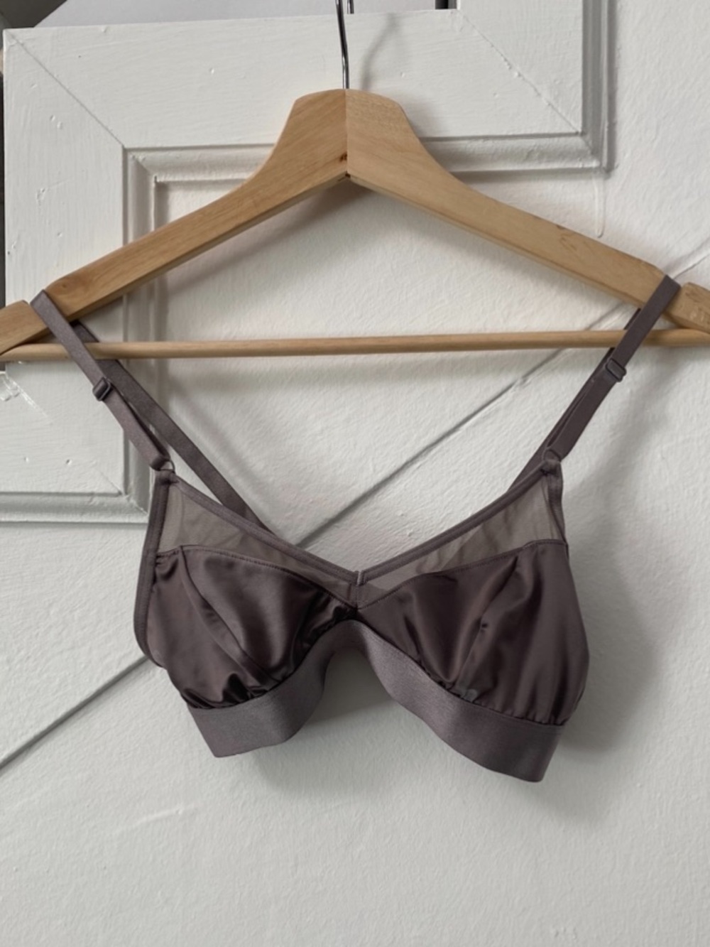 Women's Satin Bralette - Silver